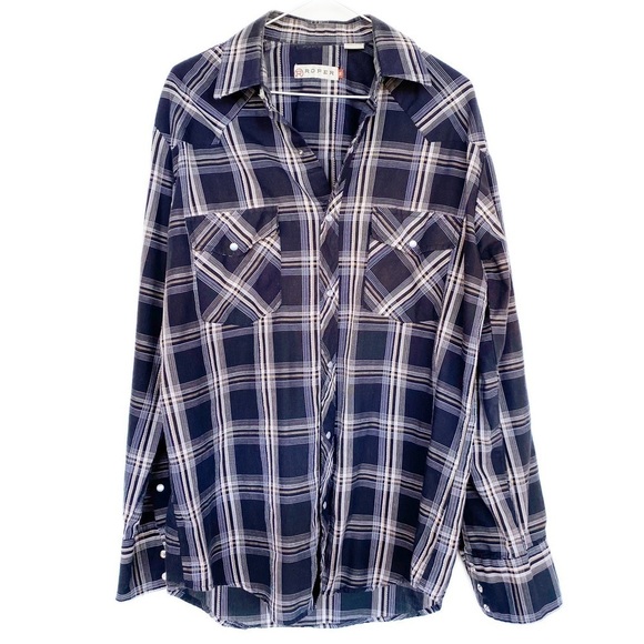 ROPER Western plaid button down Mens size M - Picture 9 of 9
